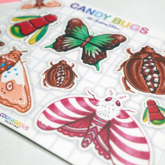 Christmas Candy Bugs - Sticker Sheet