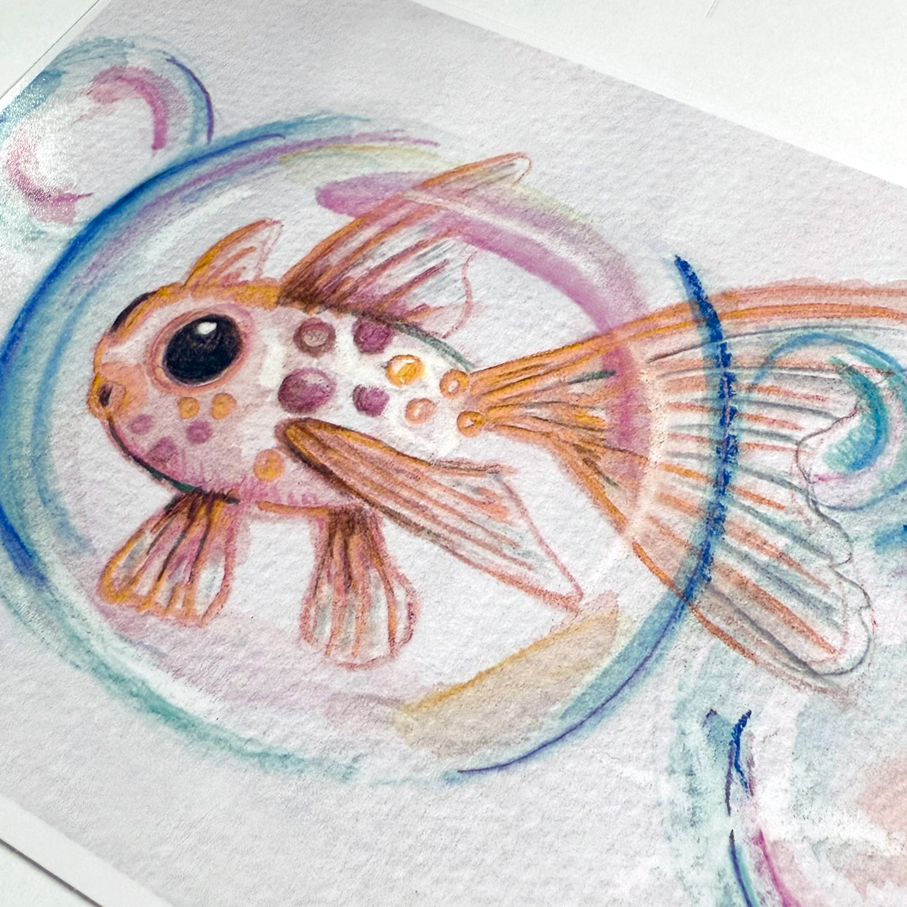 Bubbly Fish - Art Print