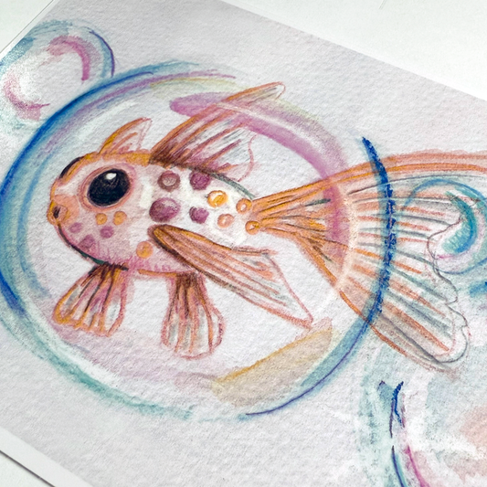 Bubbly Fish - Art Print