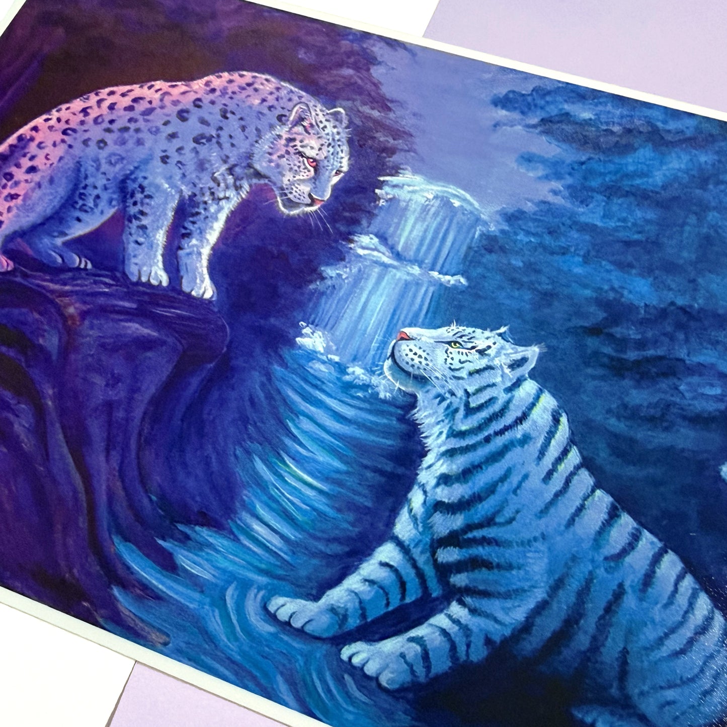 Tiger and Snow Leopard - Art Print