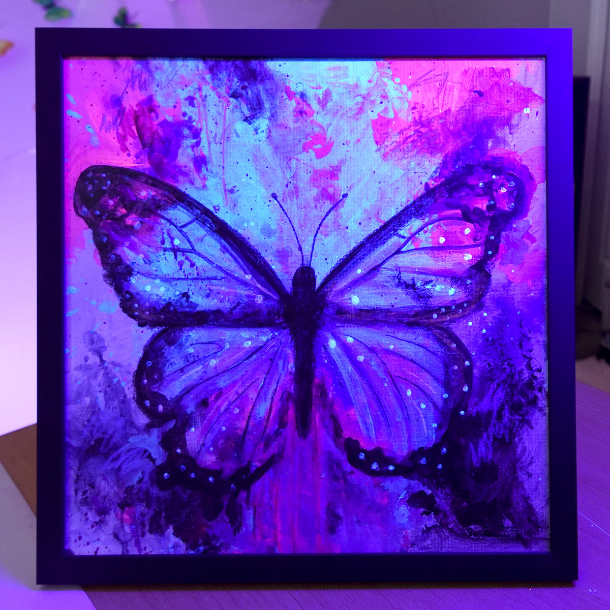 UV Splatter Butterfly - Electric Dream - Original Painting