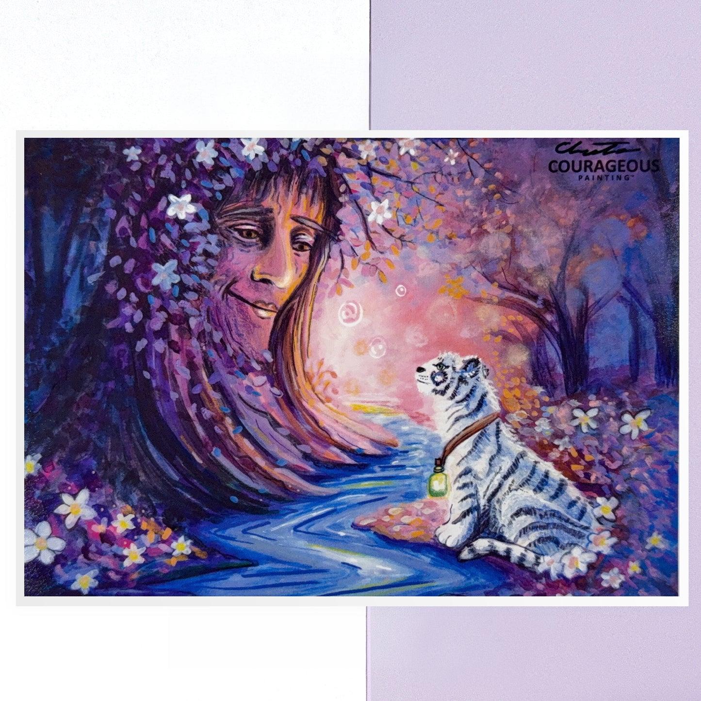 Old Wise Tree and Tiger - Art Print