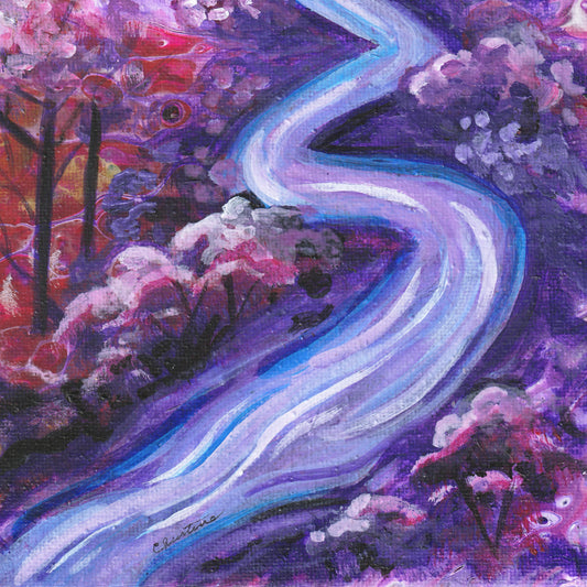Whisperwood River - Acrylic Pour Painting