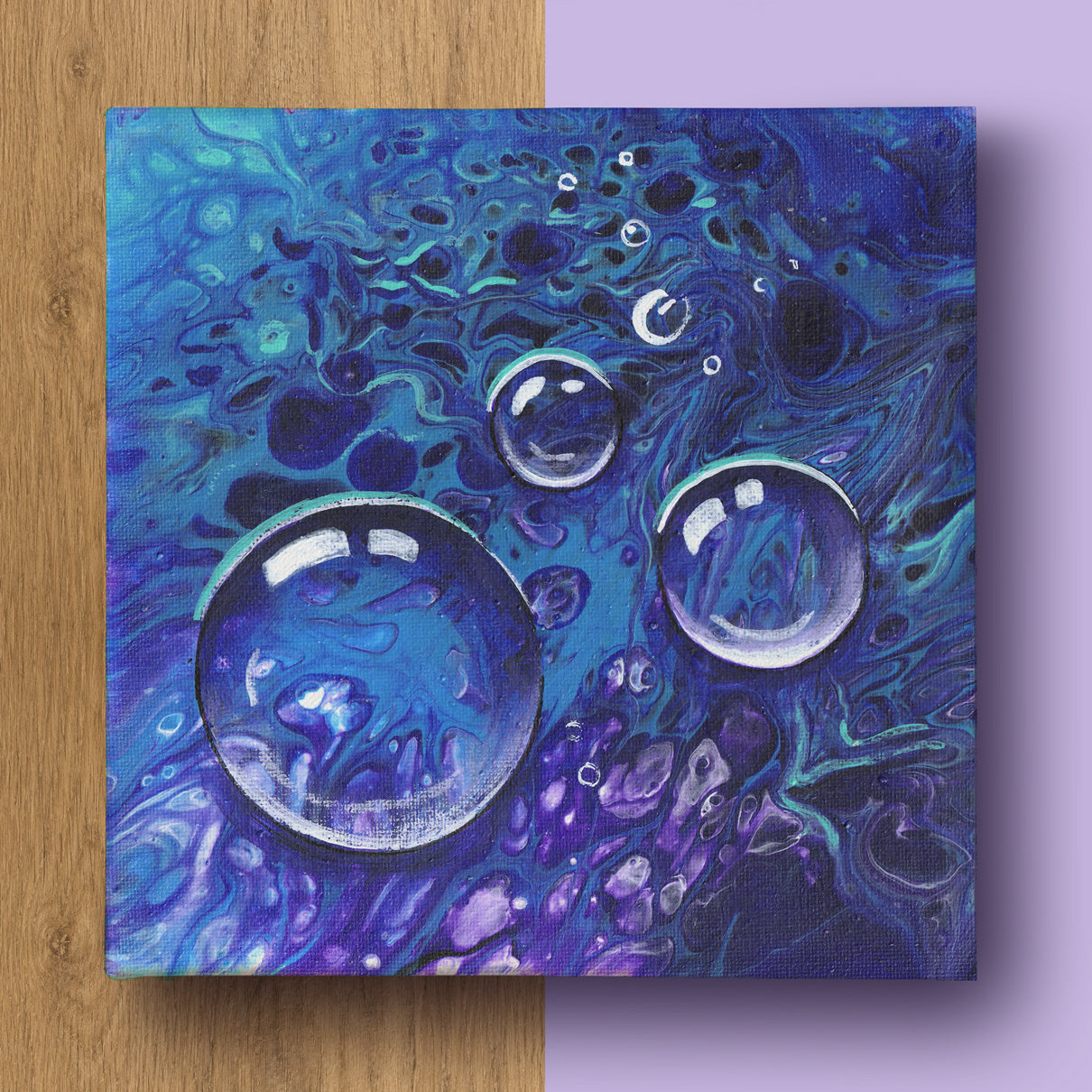Ocean Bubbles - Acrylic Pour Painting