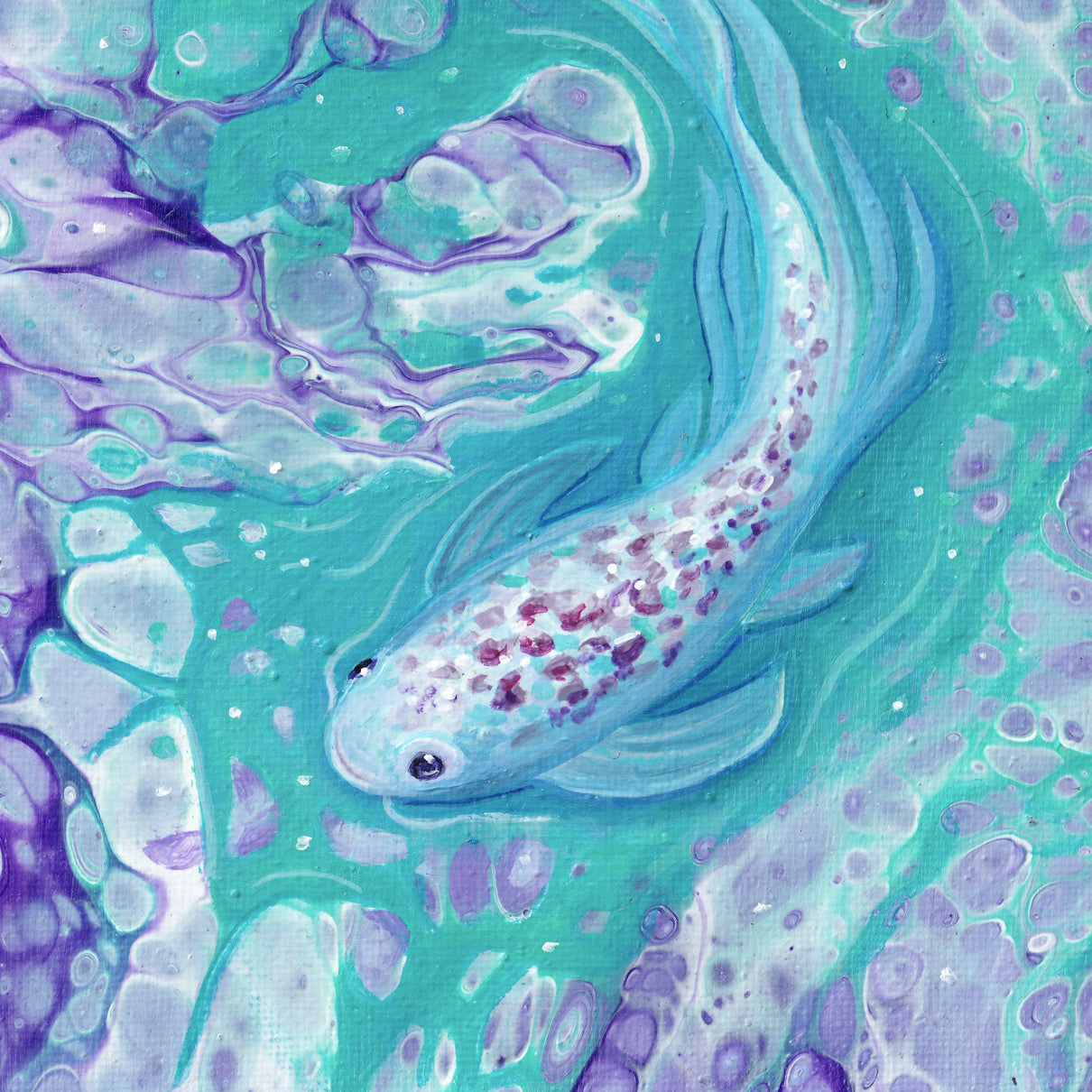 Lavender Spring - Acrylic Pour Painting