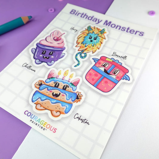 Birthday Monsters - Sticker Sheet