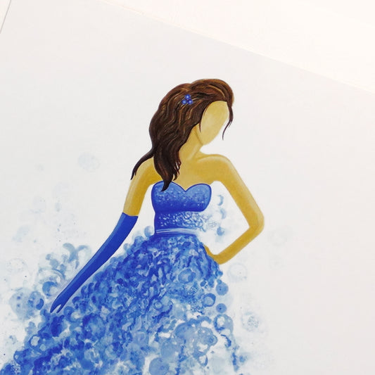 Blue  - Bubbly Woman - Art Print