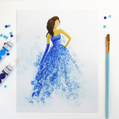 Bubble Woman Blue - Art Print
