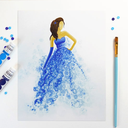 Bubble Woman Blue - Art Print