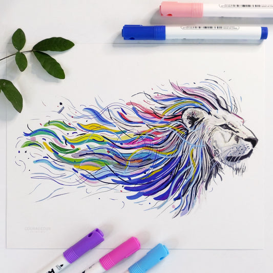 Color Swatch Lion - Art Print