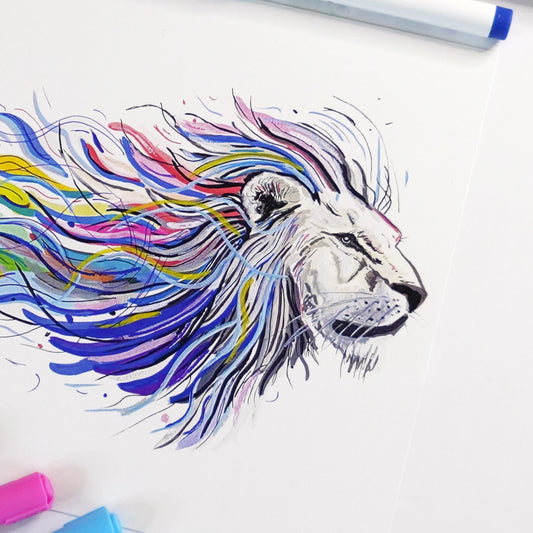 Color Swatch Lion - Art Print