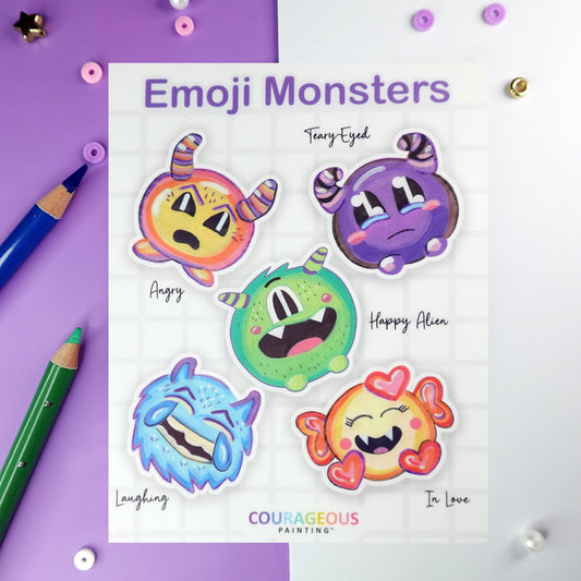 Emoji Monsters - Sticker Sheet