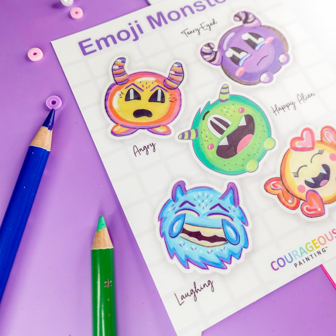 Emoji Monsters - Sticker Sheet