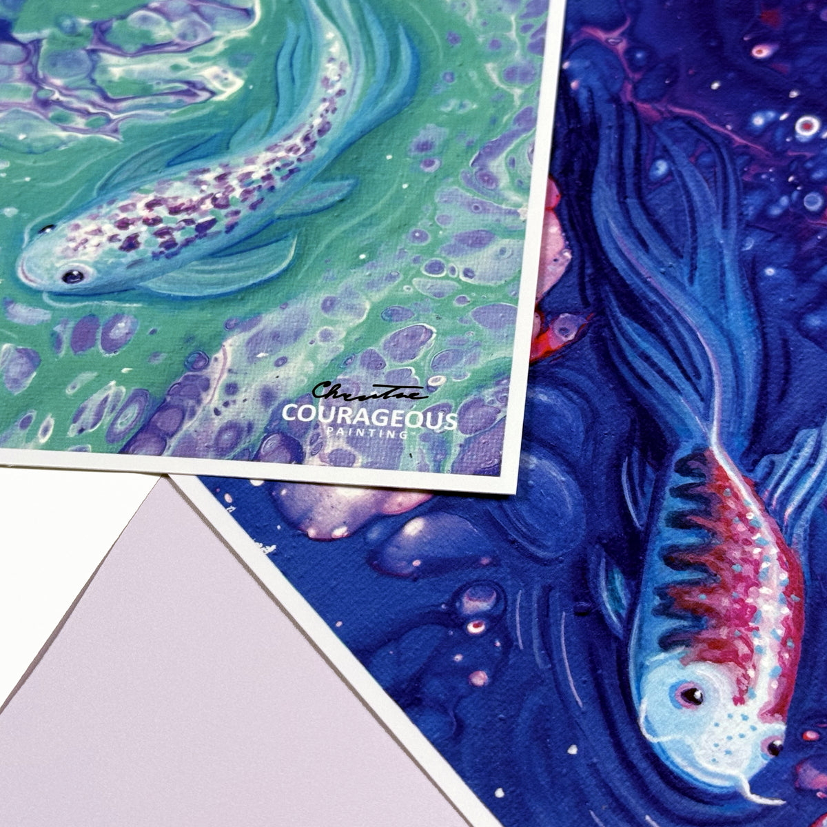 Acrylic Pour Fish - Art Print Bundle