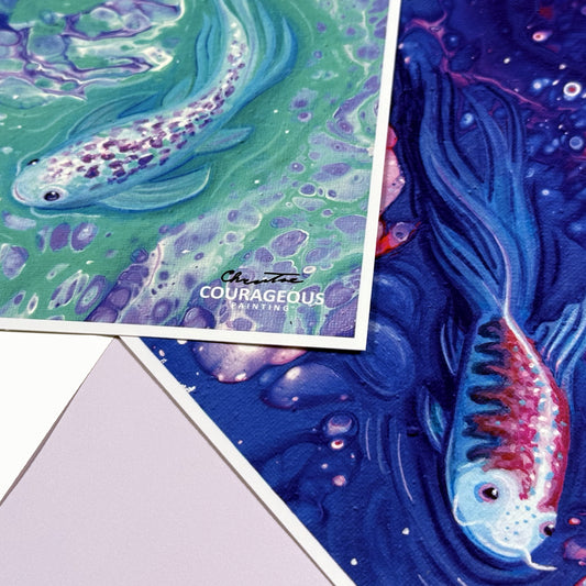 Acrylic Pour Fish - Art Print Bundle