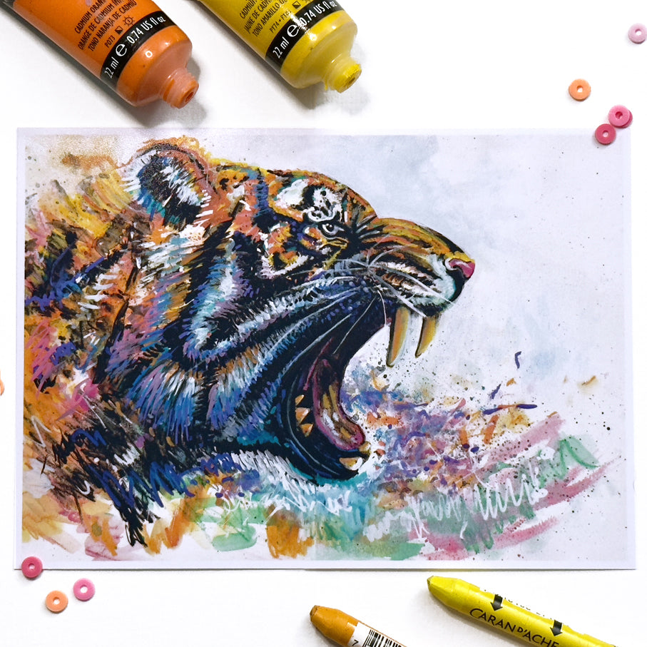 Scribble Tiger - Art Print
