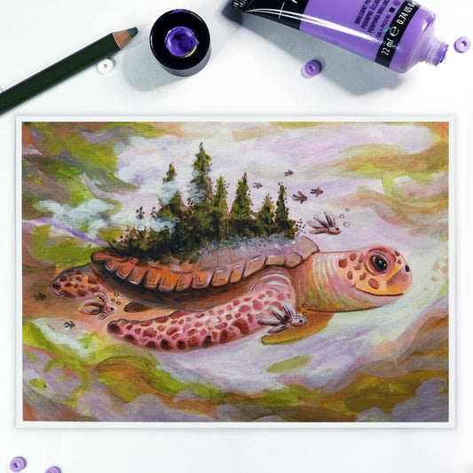 Nimbus the Sky Turtle - Art Print
