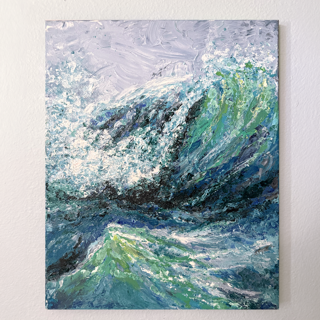 Emerald Surge - Original Canvas Painting