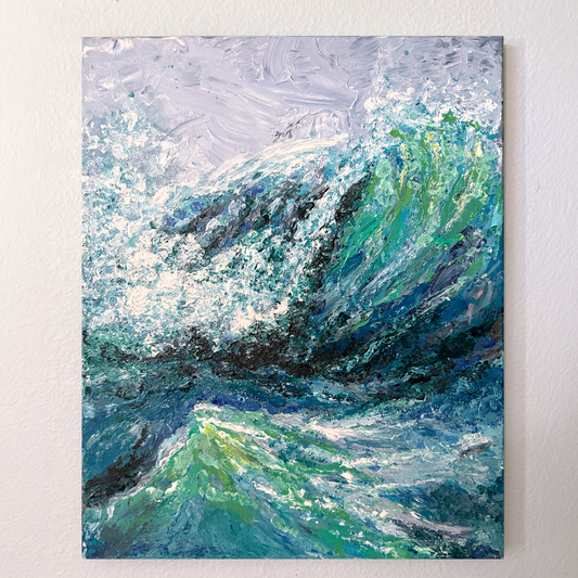 Emerald Surge - Original Canvas Painting