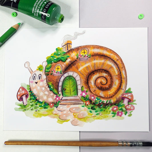Spring Snail House - Art Print