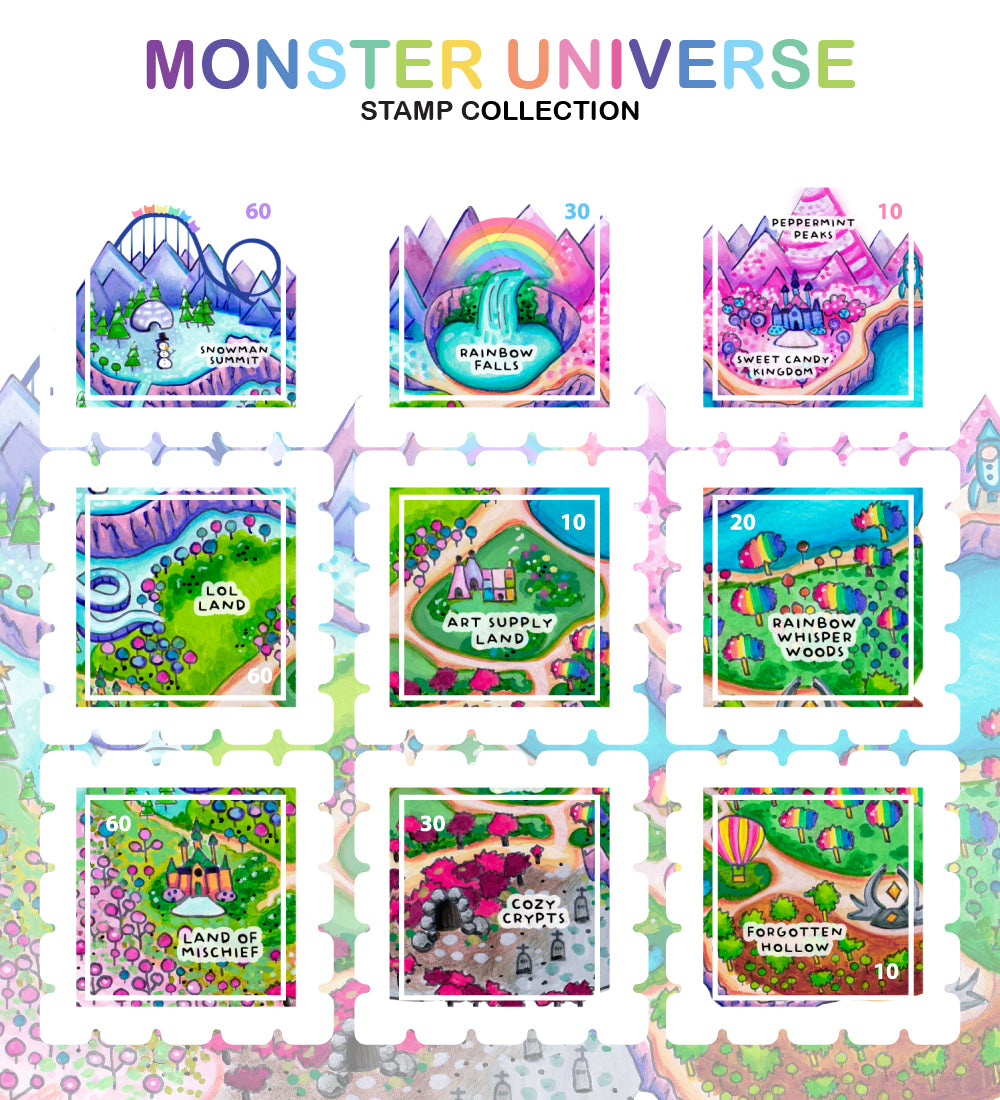 Monster Universe Stamp Collection - Sticker Sheet