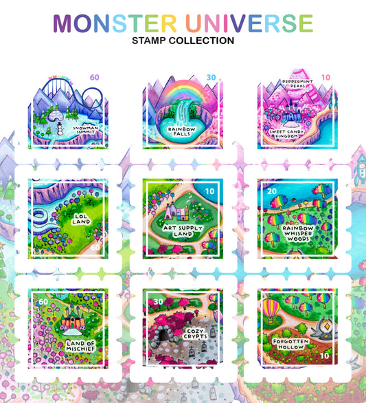 Monster Universe Stamp Collection - Sticker Sheet