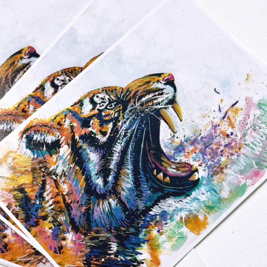 Scribble Tiger - Art Print