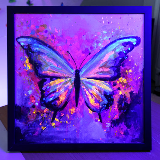 UV Splatter Butterfly - Sunburst - Original Painting
