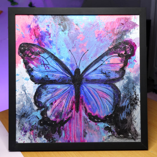 UV Splatter Butterfly - Electric Dream - Original Painting