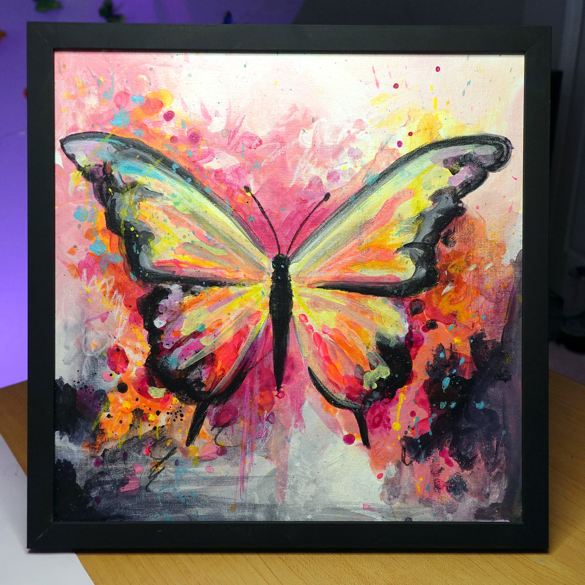 UV Splatter Butterfly - Sunburst - Original Painting