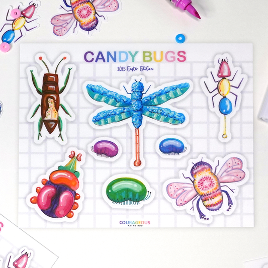 Easter Candy Bugs - Sticker Sheet