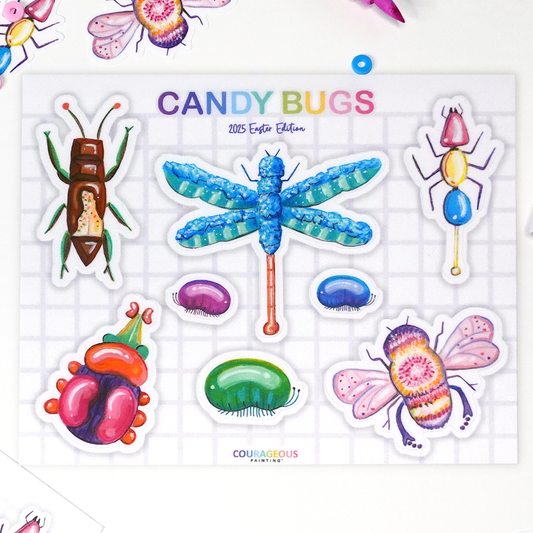 Easter Candy Bugs - Sticker Sheet